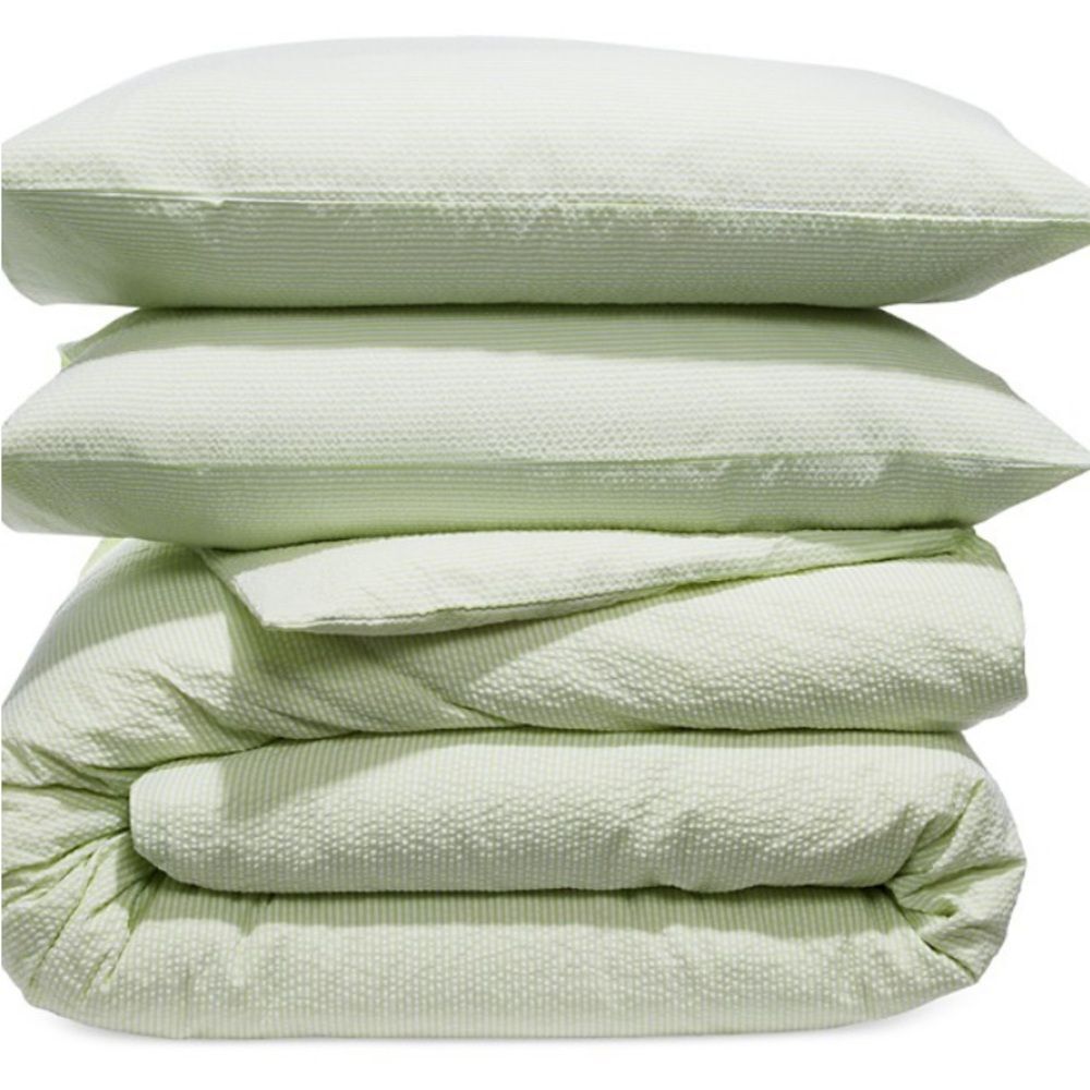 AQUA SEERSUCKER DUVET COVER SET